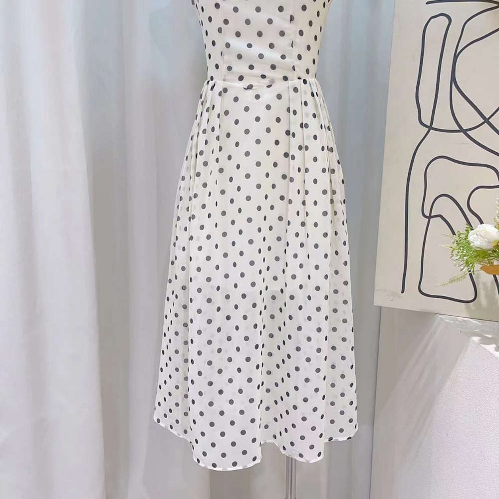 Last one❗️French Polka Dot Maxi Dress Summer - Picture 4 of 6